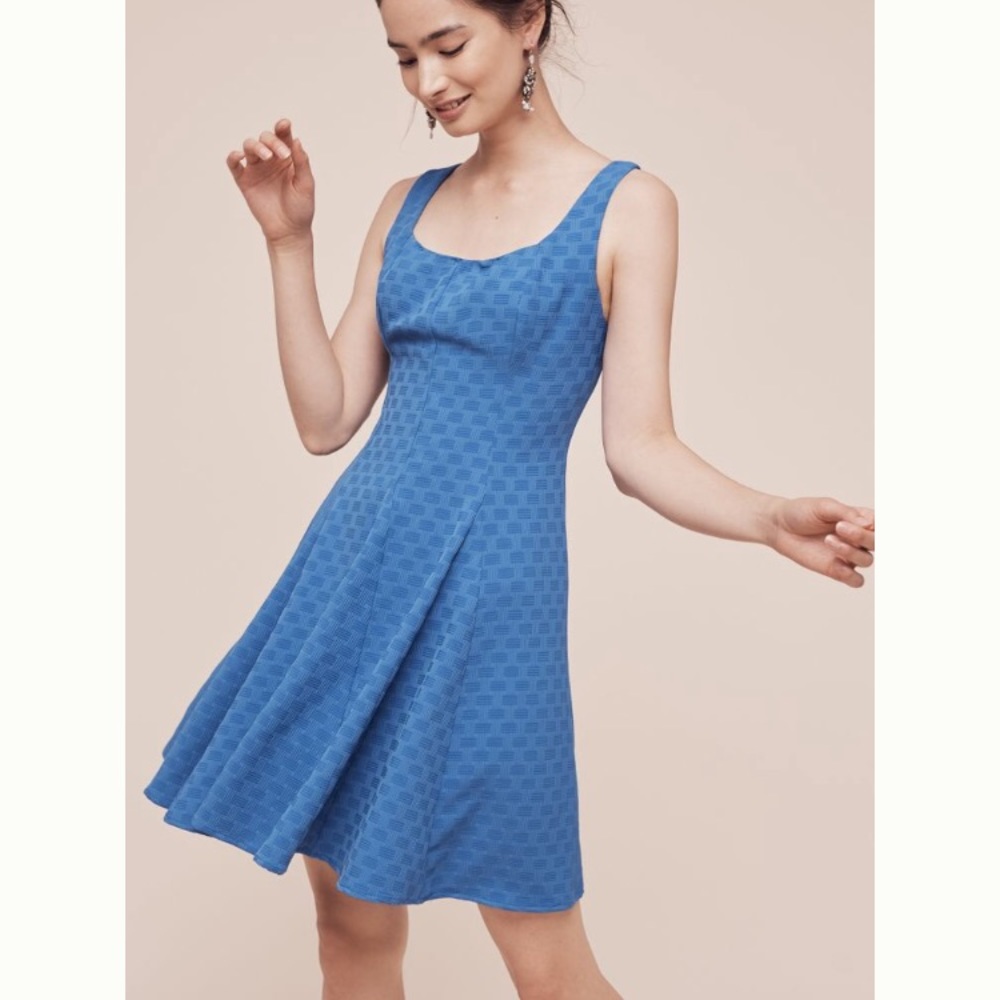 Eva Franco blue dress Anthropologie